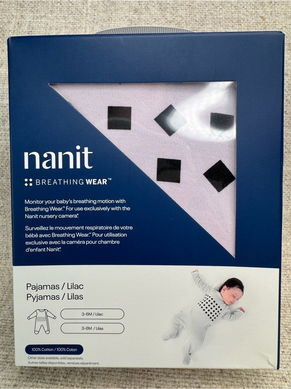 Nanit Breathing Wear Baby Pajamas in Lilac purple size 3-6 months one piece
